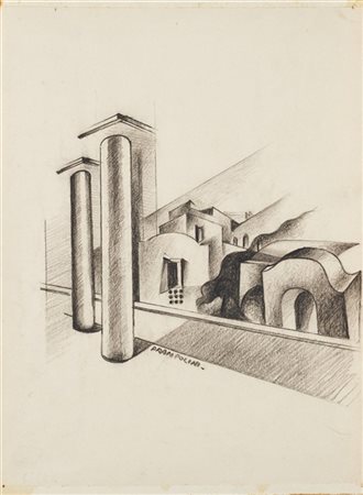 Enrico Prampolini "Capri" 1922
matita su carta
cm 26,6x20,1
Firmato in basso al