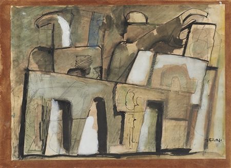 Mario Sironi "Composizione" 1945 circa
tempera, tempera diluita, matita e china