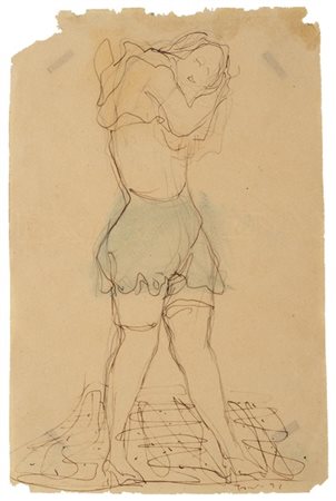 Lucio Fontana "Ragazza che si veste" 1938
tecnica mista su carta
cm 25x16,5
Firm