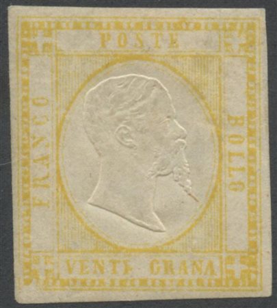 1861, 20gr. Giallo N.23 nuovo, MH. (A) (cert. Chiavarelloa)