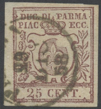 1857, 25c. Bruno Lilla N.10 usato. (Lux)