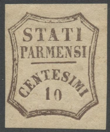 1859, 10c. Bruno N.14 nuovo con gomma, linguellato. (A+) (A.Diena)