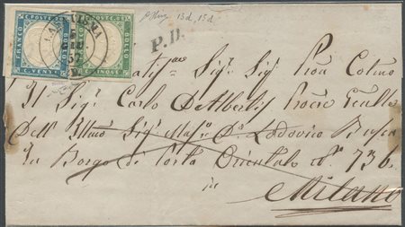 05.06.1857, lettera da Casatisma per Milano affrancata per 25c., tariffa per...