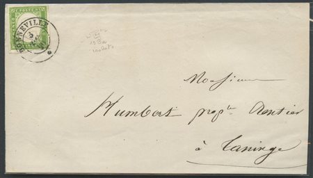 3.7.1859, Lettera da Bonneville per Taninge affrancata con un 5c. Verde...