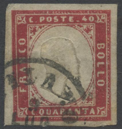 1860, 40c. 16Ca (Carminio Cupo), usato. (A+) (Oliva)