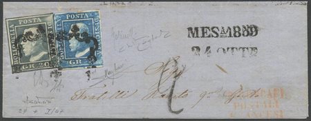 24.10.1859, gran parte di lettera Spedita da Messina tramite i Piroscafi...