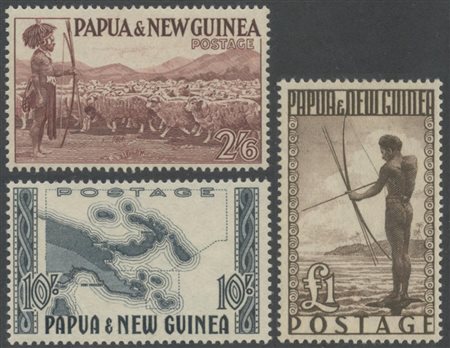 Papua/New Guinea, 1952 N.1/15, 18/24, 42/45, 61/76, 82/92 (-86a) MNH. Ottima...