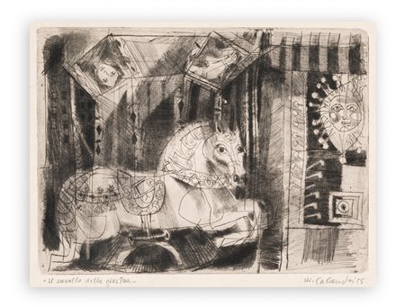 MARIO CALANDRI (1914-1993) - Il cavallo della giostra, 1955