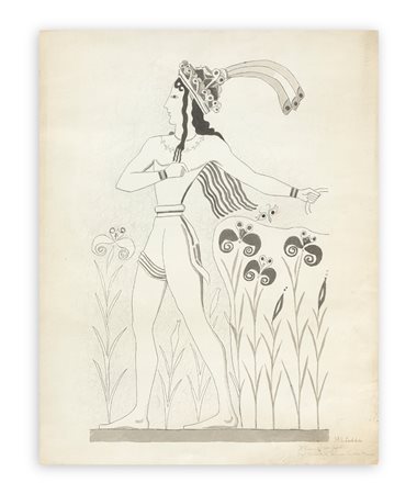 MARIUS LEDDA ( 1880-1965) - Il Principe dei Gigli dal Palazzo di Cnosso