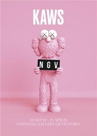 KAWS Jersey City (New Jersey) 1974 Kaws x NGV BFF Poster (Pink Edition) 2019...