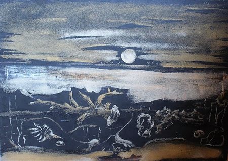 TIRALONGO FRANCO AVOLA (SIRACUSA) 1942 Marina con luna piena Olio su tela...