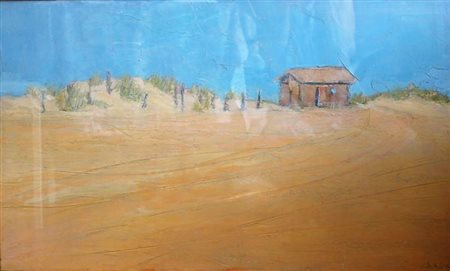 SCIARRETTA BASSO TERMOLI (CAMPOBASSO) 1921 Terra arsa del Sud Olio su tela...