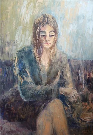 TANTILLO ARMANDO TRIPOLI (LIBIA) 1937 Figura femminile Olio su tela...