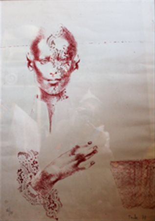 TAUBER RICCARDO BUDAPEST (UNGHERIA) 1935 Figura femminile Litografia 34/75...