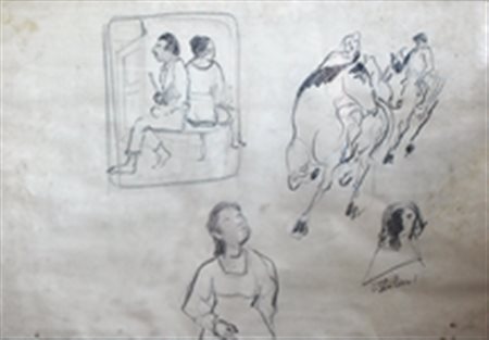 PELOSI ELIO ARIANO IRPINO (AVELLINO) 1940 Scenette Dipinto 70,00x50,00...