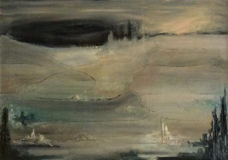 BADI GIOVANNI BATTISTA Verbania (Mi) Mare di ghiaccio 1967 olio su tela...