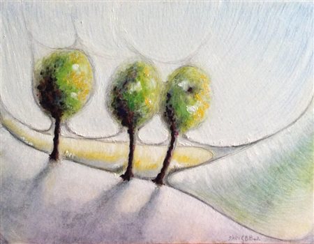 BADI GIOVANNI BATTISTA Verbania (Mi) Tre legati 2021 Olio su cartone telato....