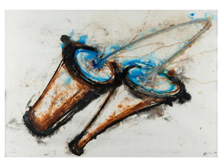 GILBERTO ZORIO (1944-) Crogiuoli 1992 interventi manuali su lito serigrafica...