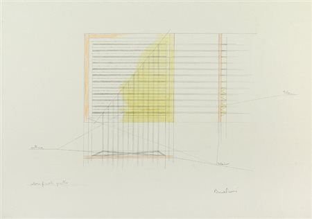 AGOSTINO BONALUMI (1935-2013) Progetto per quadro giallo anni Settanta...