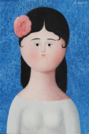 ANTONIO BUENO (1918-1984) La spagnola 1981 olio su masonite cm 30x20 firmato...