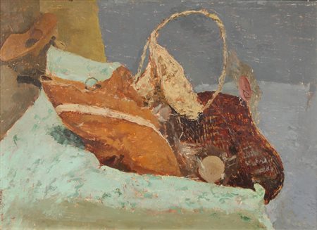 FAUSTO PIRANDELLO (1899-1975) Natura morta olio su tavola cm 65x75 firmato in...