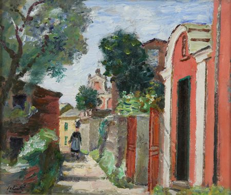 ALBERTO SALIETTI (1892-1961) Portatrice d'acqua in Liguria olio su tavola cm...