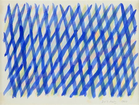 PIERO DORAZIO (1927-2005) Reticolo 1964 acquarello su carta cm 25,1x33,2...