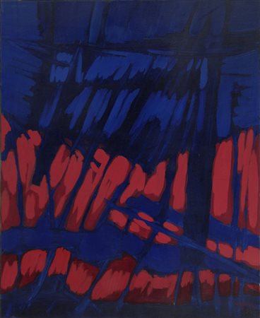 ANTONIO CORPORA (1909-2004) Le forze segrete 1973 olio su tela cm 100x81...