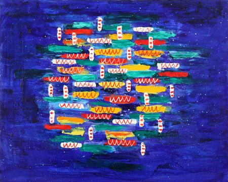 NICOLA DE MARIA (1954-) De Maria Silenzio+pensiero notturno solenne 1990 olio...