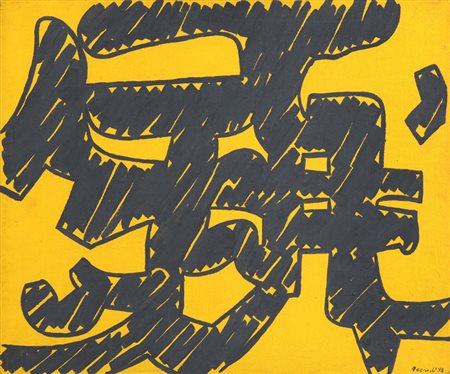 ACCARDI CARLA (1924-) Giallo Grigio 1998 vinilico su tela cm 50x60 firmato e...