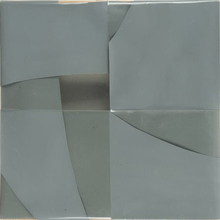 ACCARDI CARLA (1924-) Grigio 1974 vernice su sicofoil cm 24x24 firmato,datato...