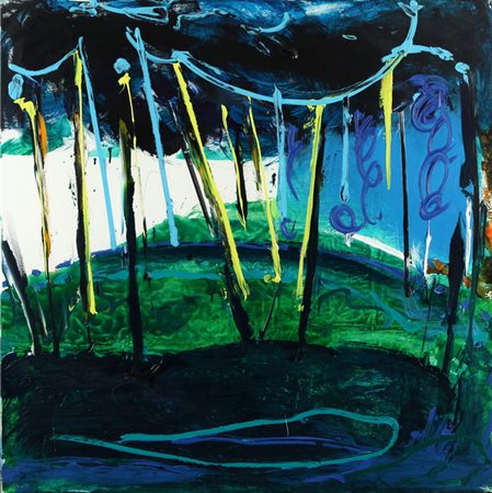 MARIO SCHIFANO (1934-1998) Cielo per architetti 1988 smalto e acrilico su...