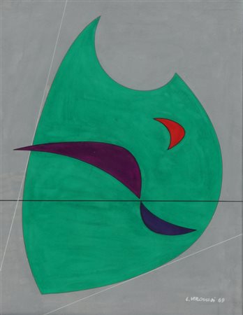 LUIGI VERONESI (1908-1998) Composizione P13 1969 tempera a cera su tela cm...