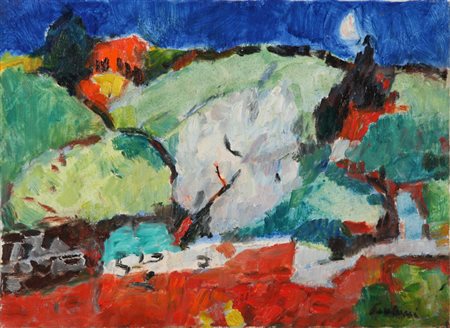 ENRICO PAULUCCI (1901-1999) LOTTO DI 7 OPERE Paesaggio olio su tela cm 30x40...