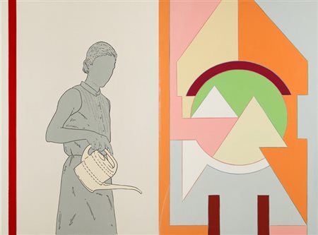 RENATO MAMBOR (1936-) Innaffiare 2008 dittico acrilico su tela cm 120x160...