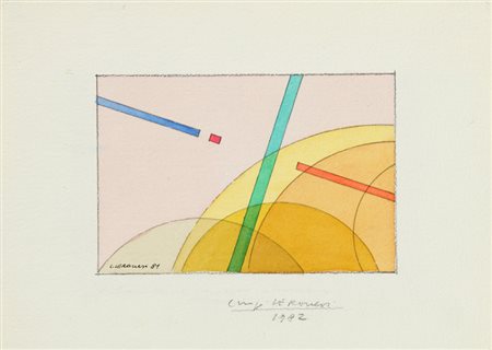 LUIGI VERONESI (1908-1998) Senza titolo 1981 acquarello su carta cm 25x18...