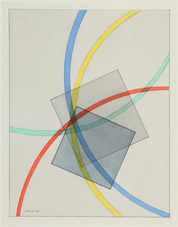 LUIGI VERONESI (1908-1998) Senza Titolo 1988 acquerello su carta cm 43x34...