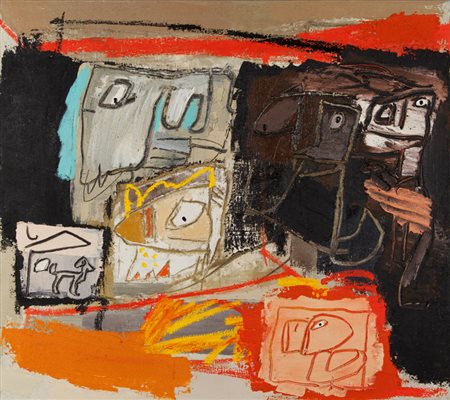 GIANFRANCO ASVERI (1948-) Incontro senza motivi 1997 tecnica mista su tela cm...