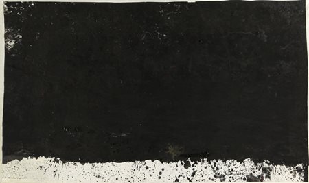 HERMANN NITSCH (1938-) Senza titolo acrilico su carta intelata cm 98x168...