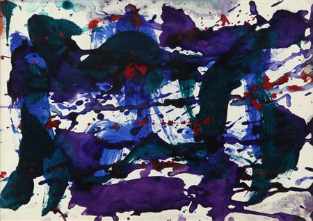 SAM FRANCIS (1923-1994) Senza titolo 1979 tempera su carta cm 24x17,5 firmato...