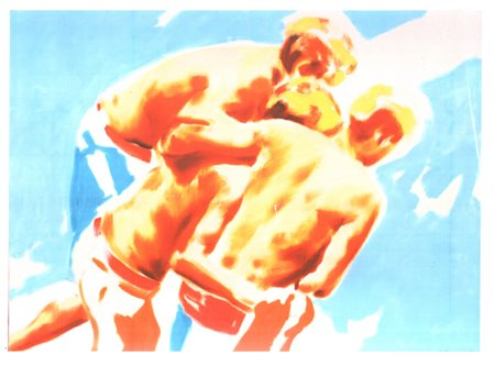 BISKY NORBERT (1970-) Yoye naturforsche 2001 olio su tela cm. 65x90 autentica...