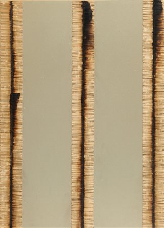 BERNARD AUBERTIN (1934-) Dessin de feu 1974 fiammiferi bruciati cm 102x71...