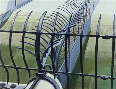 AILLAUD GILLES (1928-) Sbarre 1969 olio su tela cm 89x116 firmato e datato...