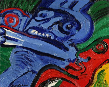 BENGT LINDSTROM (1925-2008) Senza titolo 1925 olio su tela cm 73x92 firmato...