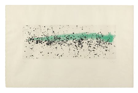 JOAN MIRO' (1893-1983) Ouverage du vert I 1962 acquaforte, acquatinta cm...