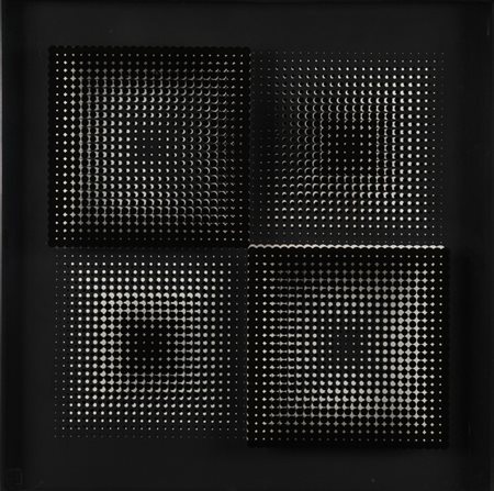 ALBERTO BIASI (1937-) Senza titolo 1972 multiplo optical su due strati cm...