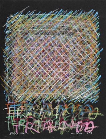 ALBERTO BIASI (1937-) Trama 1959 pastello oleoso su cartoncino su tavola cm...