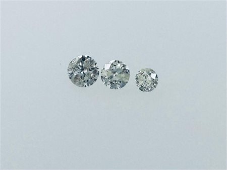 3 DIAMANTI 0,67 CT COLORE GIALLO CHIARO - PUREZZA I1-I3 - TAGLIO BRILLANTE -...