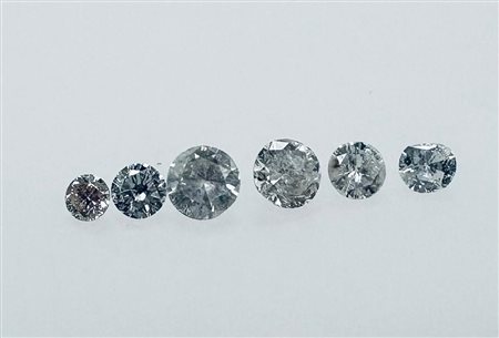 6 DIAMANTI 1,42 CT COLORE H-K - I3 - TAGLIO BRILLANTE - CERTIFICATO ID -...
