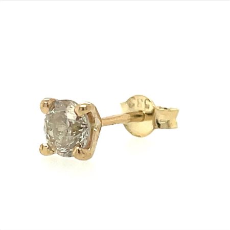 ORECCHINO IN ORO GIALLO 14K 0.51 GR CON DIAMANTE 0.43 CT COLORE J PUREZZA SI3...